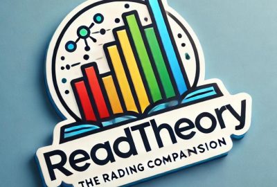 It captures a similar theme with a colorful bar graph representing progress and a modern, educational look for "ReadTheory