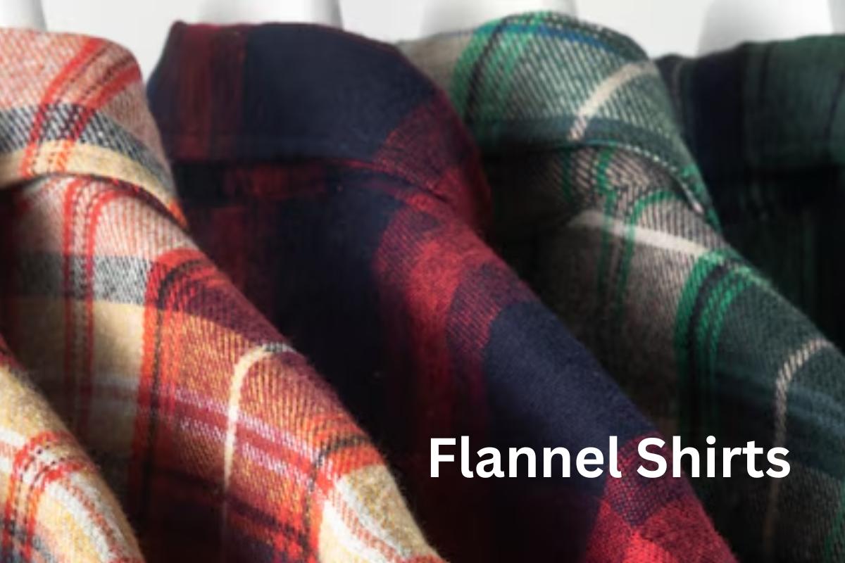 Close-up of a vibrant plaid flannel shirt with bold colors, showcasing the latest trends in cozy fashion