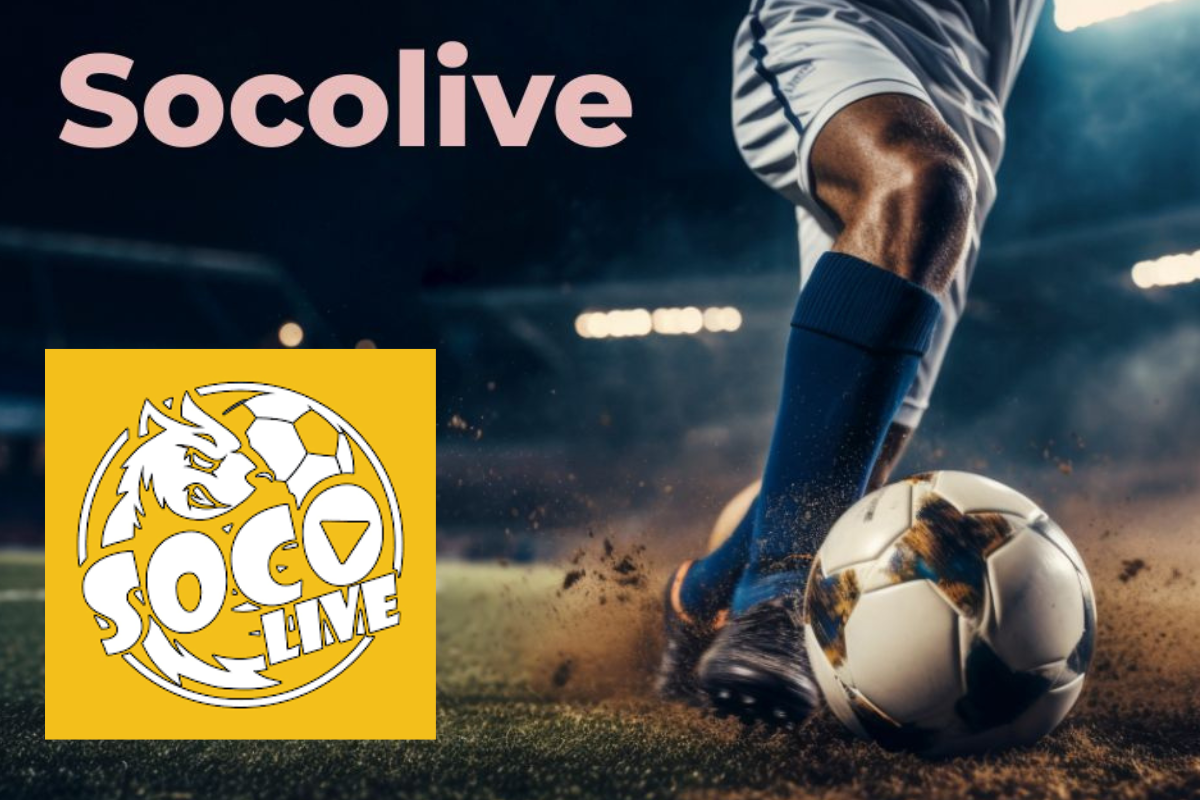 Screenshot of Socolive TV showcasing live sports streaming with the Socolive logo, featuring dynamic graphics and an intuitive layout."